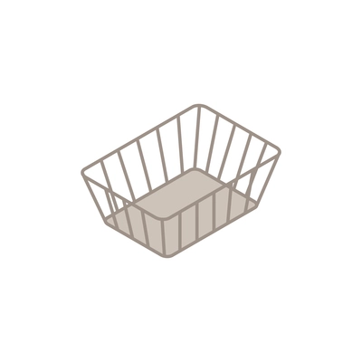 Bike accessory icon with grey 3d basket isometric vector illustration