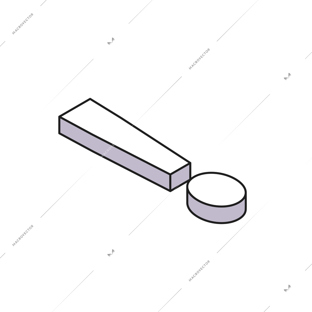 3d icon with exclamation mark on white background isometric vector illustration