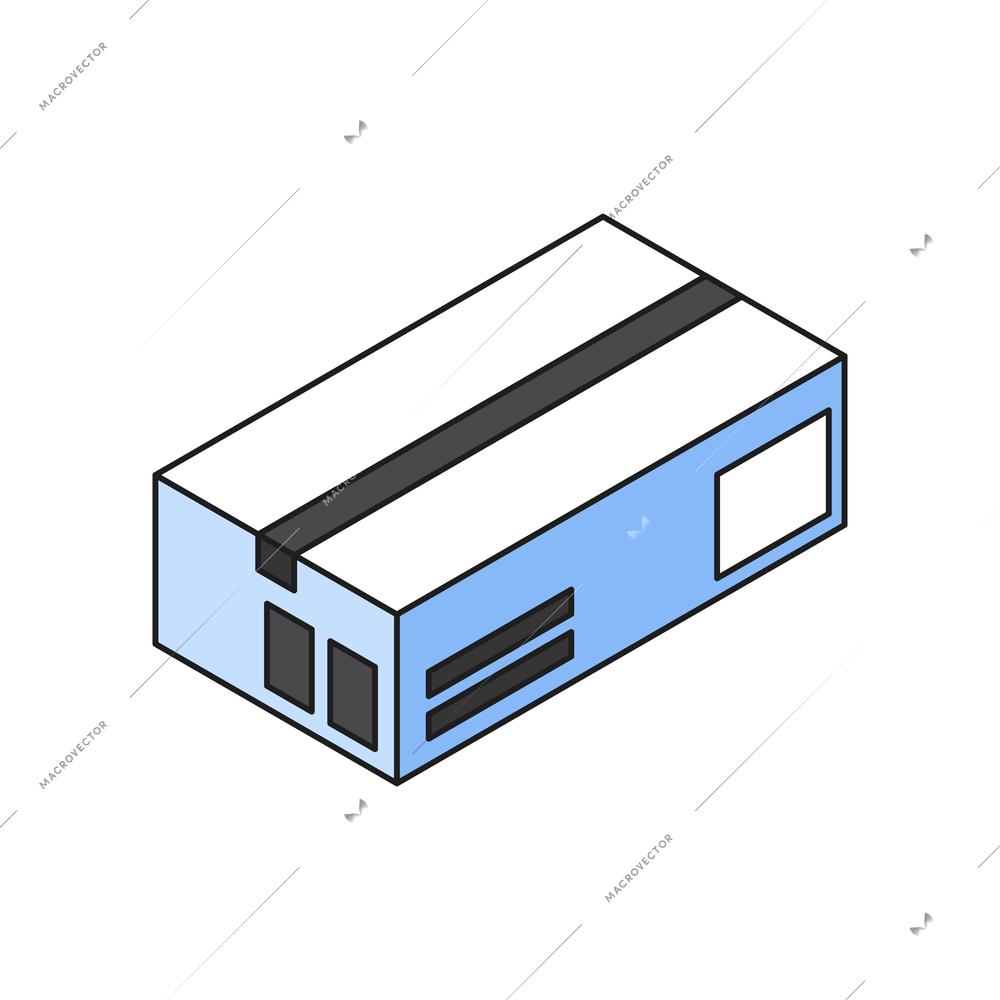 Sealed parcel box on white background 3d isometric vector illustration