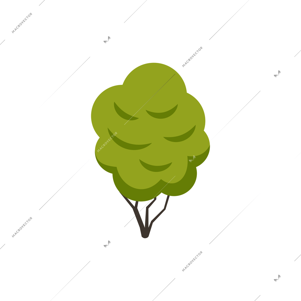 Flat icon with small green bush vector illustration