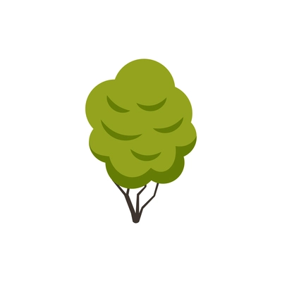 Flat icon with small green bush vector illustration