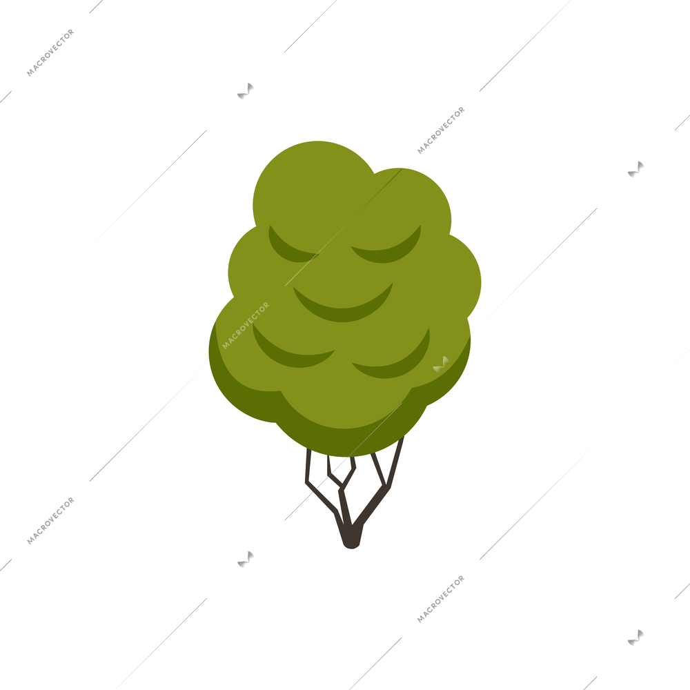 Flat single small tree in summer vector illustration