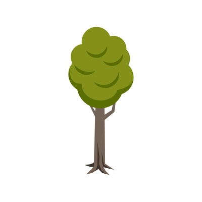 Green foliage tree flat icon on white background vector illustration