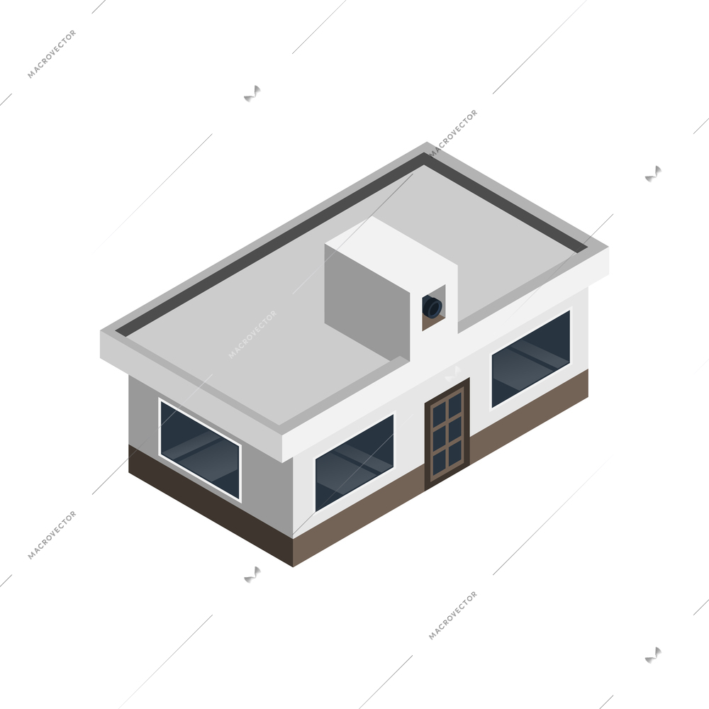 Open air cinema building with dvd projector 3d isometric vector illustration