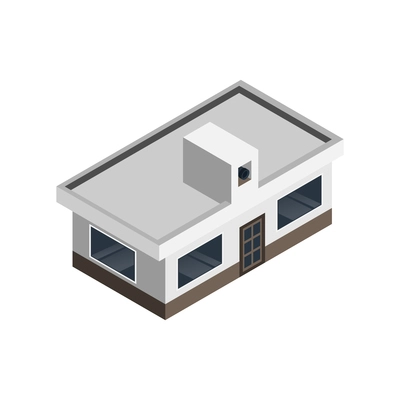 Open air cinema building with dvd projector 3d isometric vector illustration