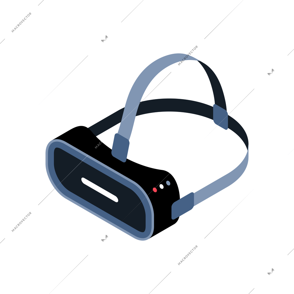 3d modern augmented reality headset on white background isometric vector illustration