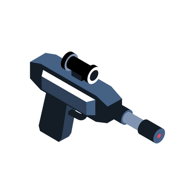Isometric gun for virtual reality games on white background 3d vector illustration