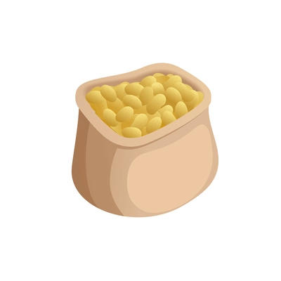 Isometric bag of potato harvest on white background 3d vector illustration