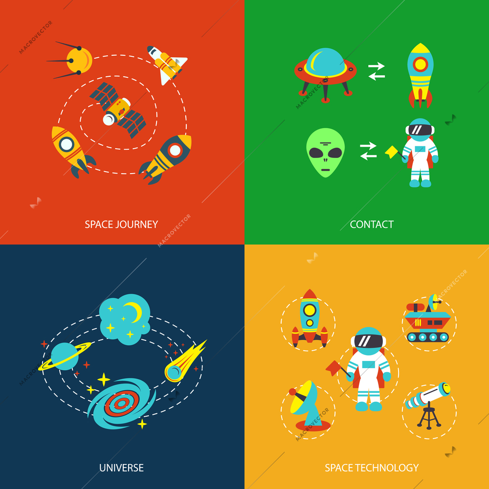 Space icons infographics of universe galaxy journey and technology vector illustration