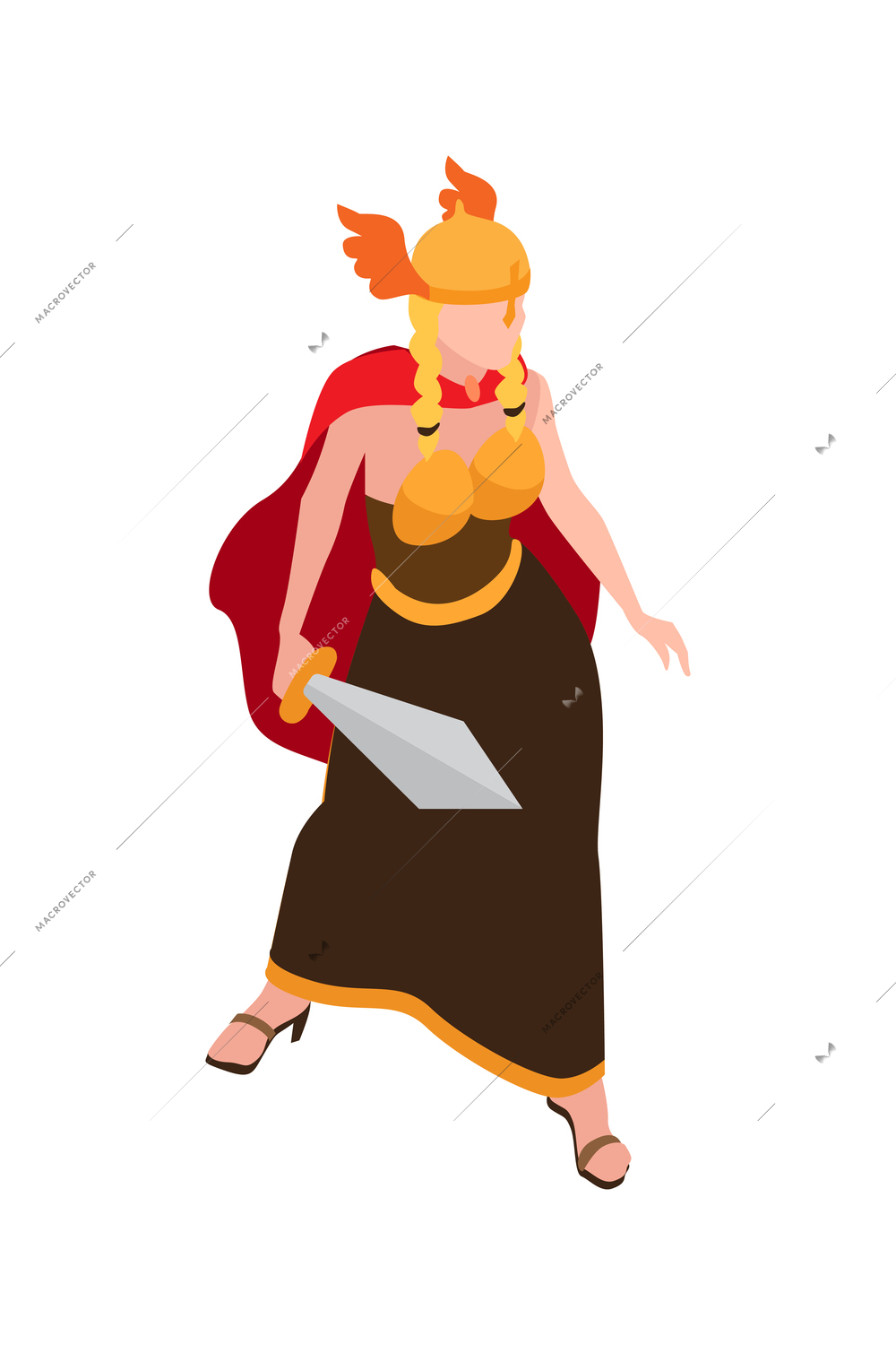 Human character wearing creative costume at carnival party 3d isometric vector illustration