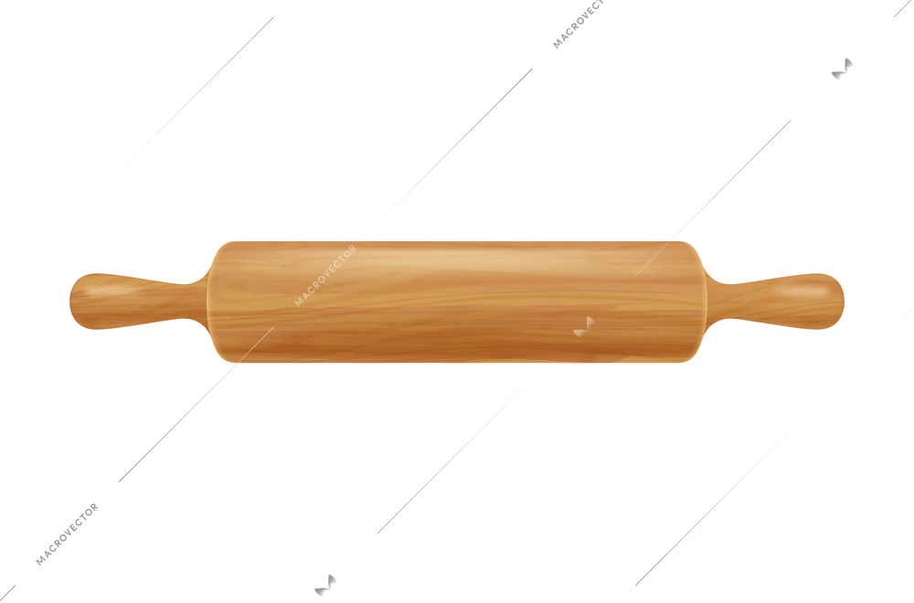 Realistic pin for rolling pastry on white background vector illustration