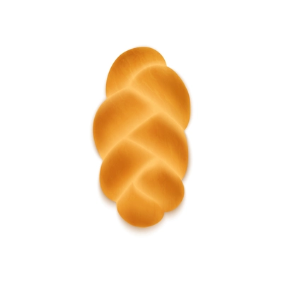 Realistic icon with baked plaited bread vector illustration
