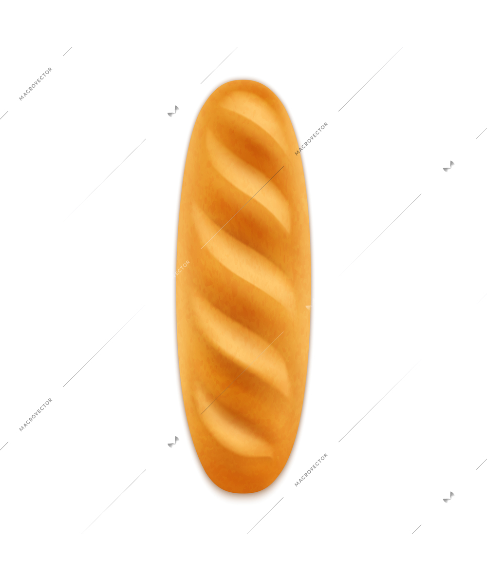 Realistic loaf of wheat bread vector illustration