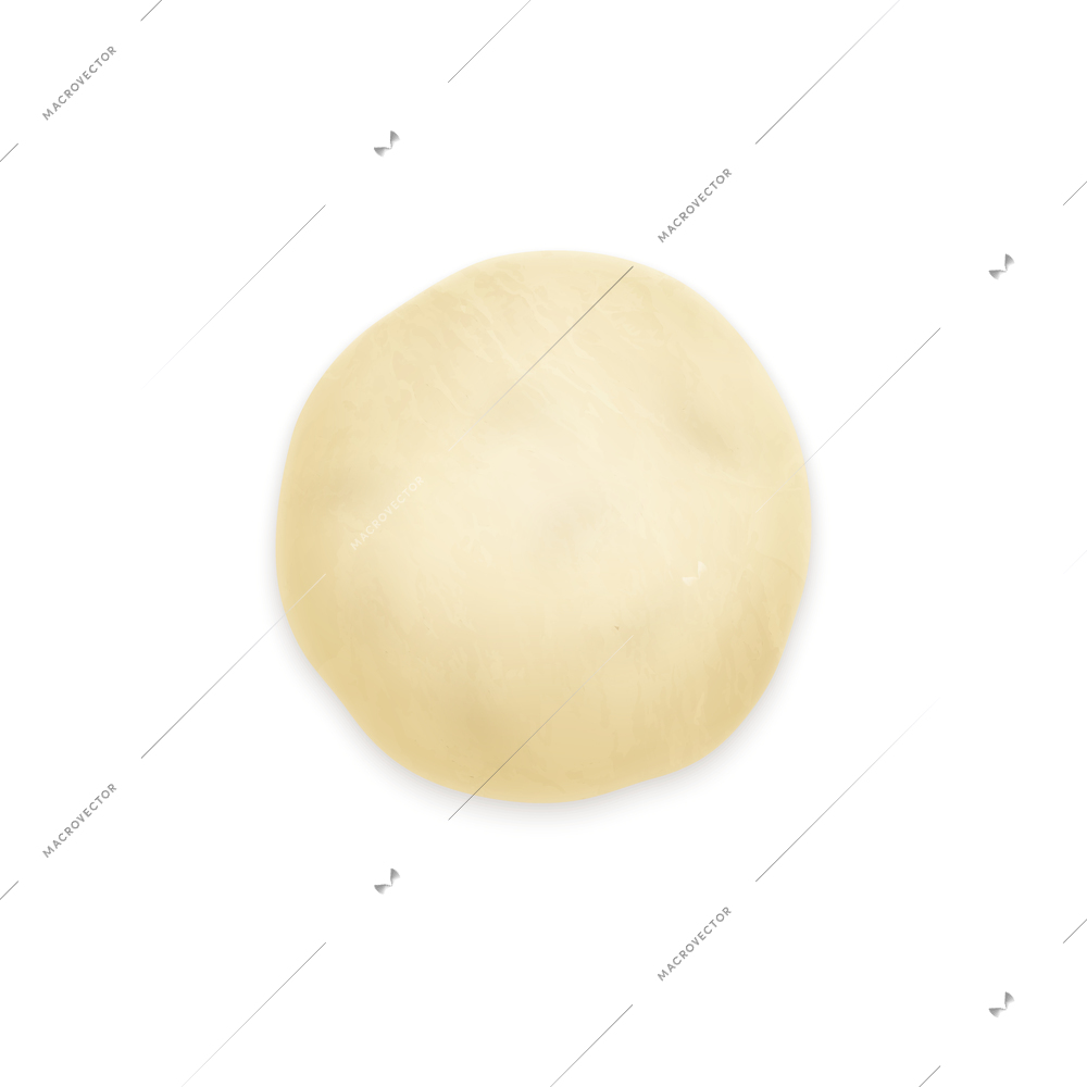 Realistic dough for bread on white background vector illustration