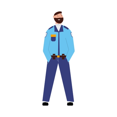 Male security guard in uniform flat icon vector illustration