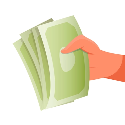 Flat concept with human hand holding money vector illustration