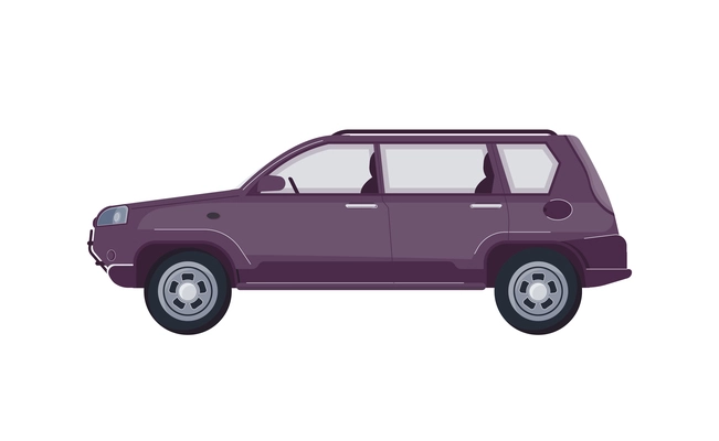 Flat automobile with foor doors of dark color vector illustration