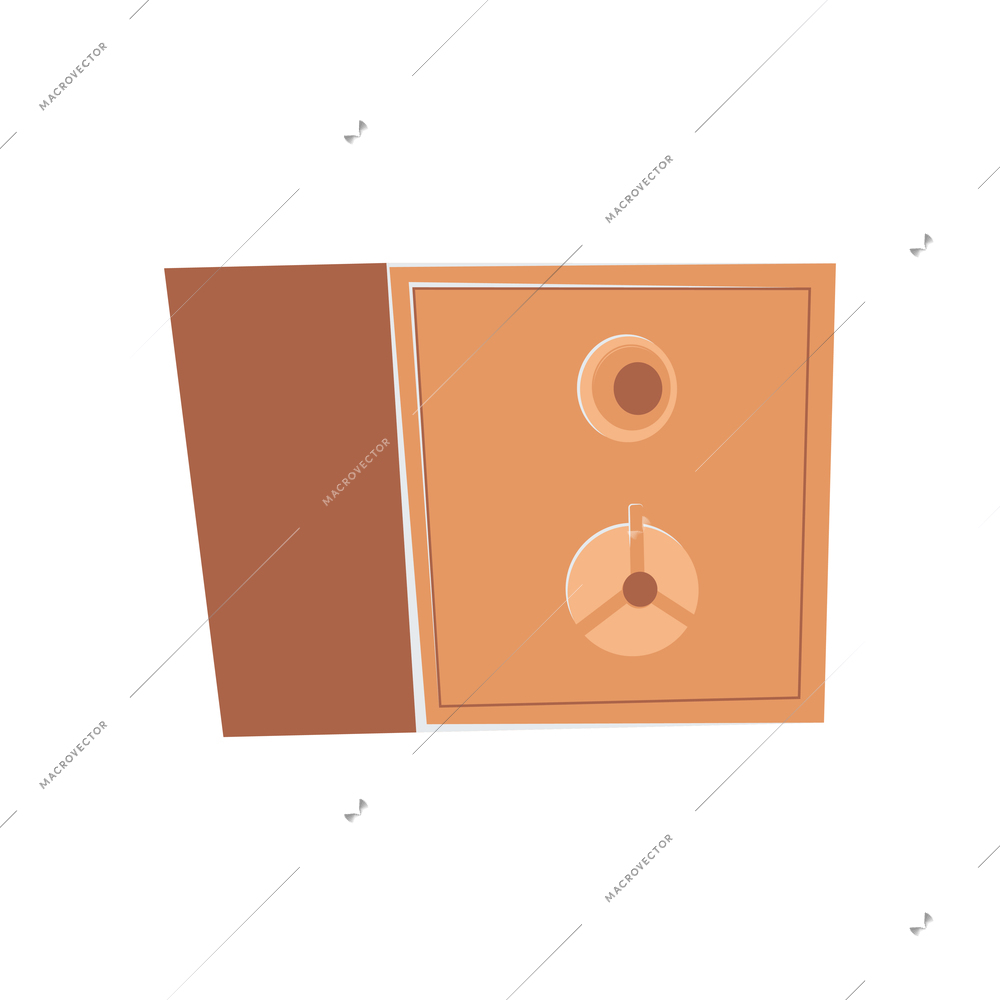 Flat design icon of metal safe on white background vector illustration