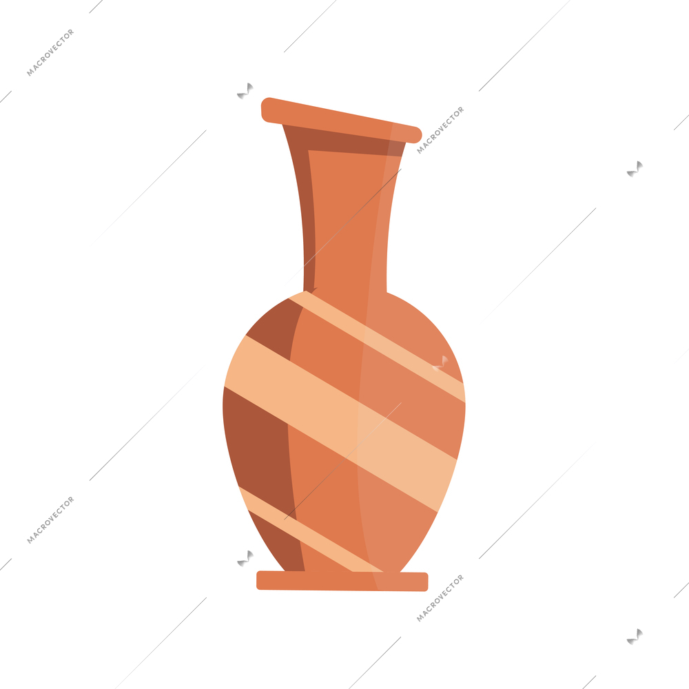 Flat icon with glassy vase on white background vector illustration
