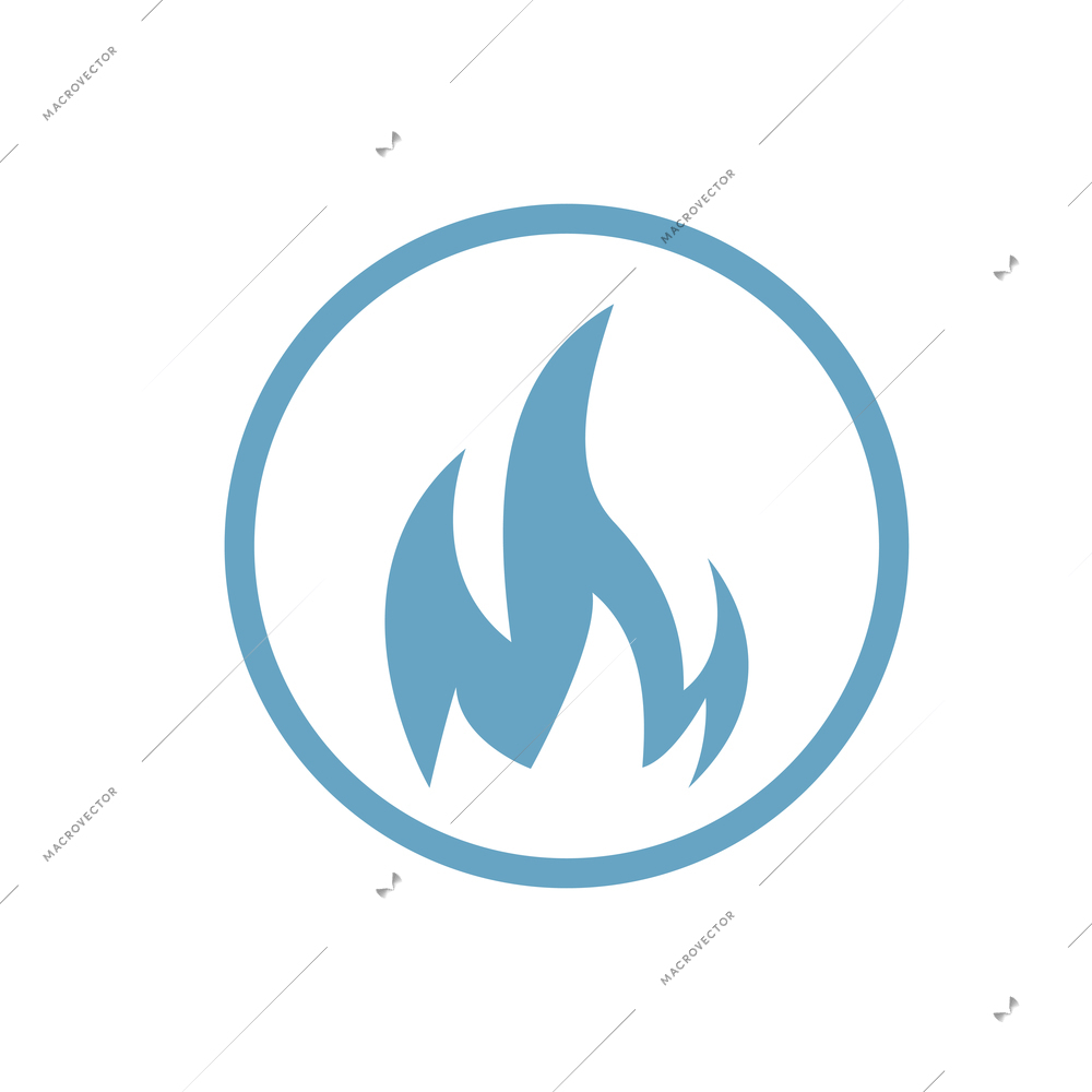 Blue high temperature resistant icon on white background flat vector illustration