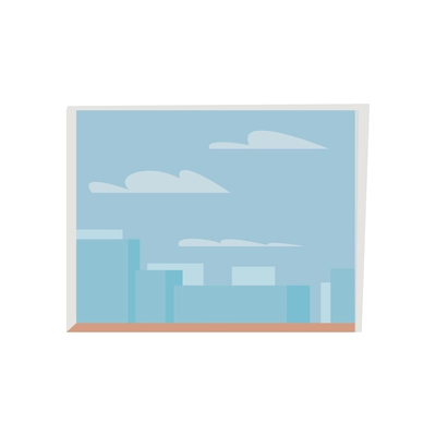 Flat design icon with view through window vector illustration