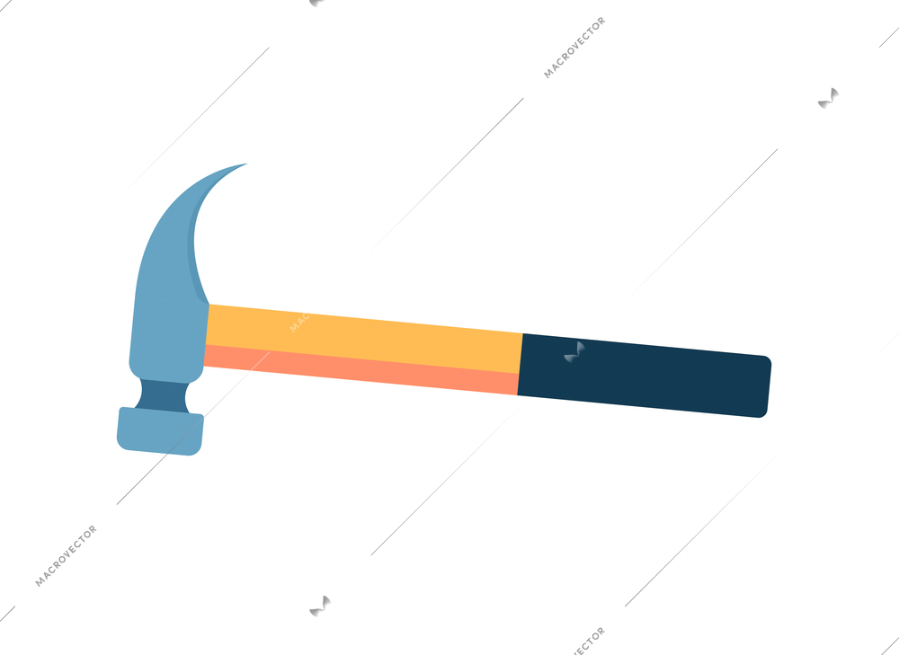 Flat design single hammer icon on white background vector illustration