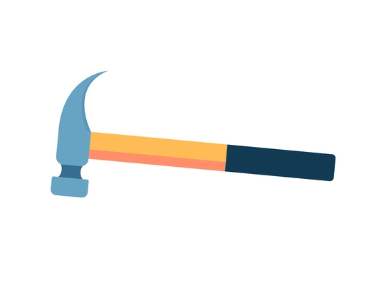 Flat design single hammer icon on white background vector illustration