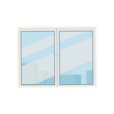 Two fold plastic window on white background flat vector illustration