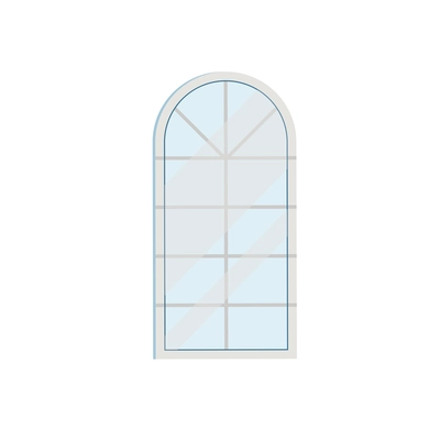 Flat plastic window with round frame vector illustration