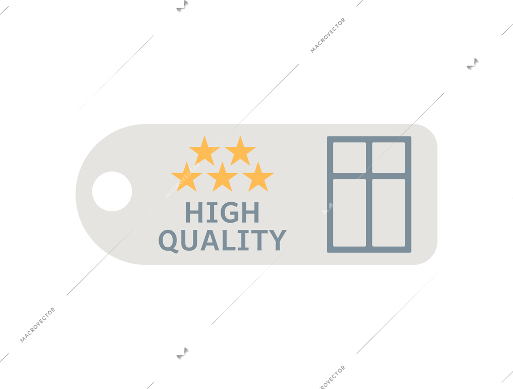 Flat badge with high quality plastic window vector illustration