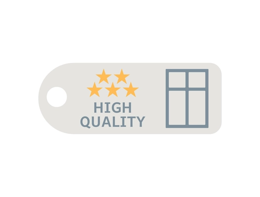 Flat badge with high quality plastic window vector illustration