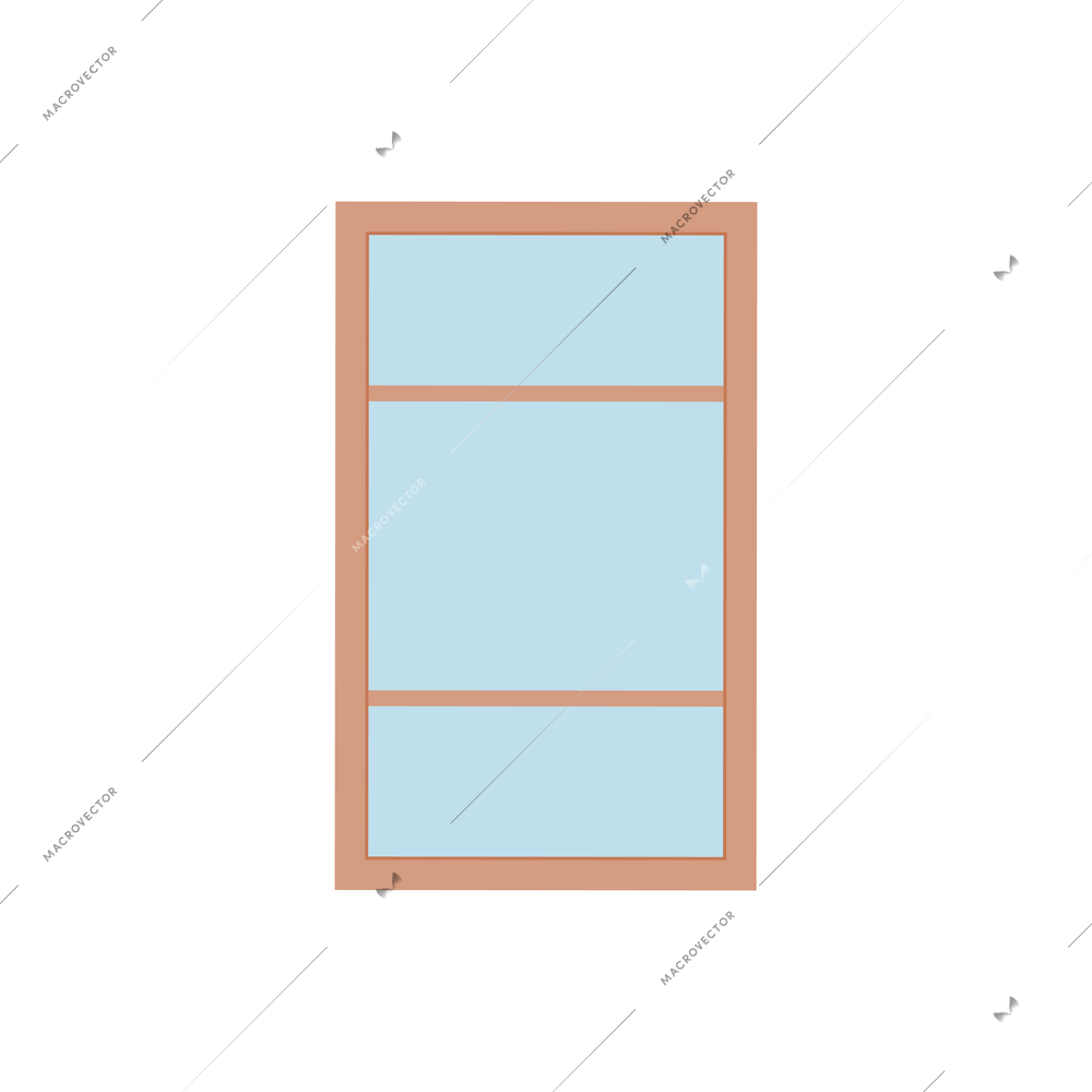 Modern plastic window on white background flat vector illustration