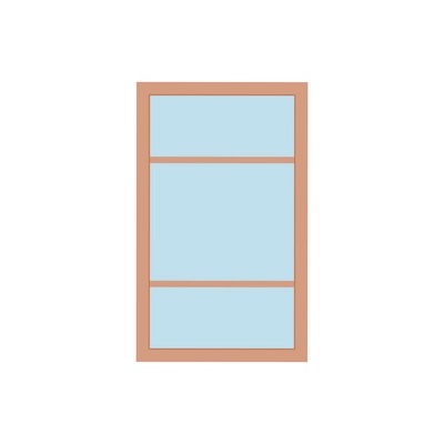 Modern plastic window on white background flat vector illustration