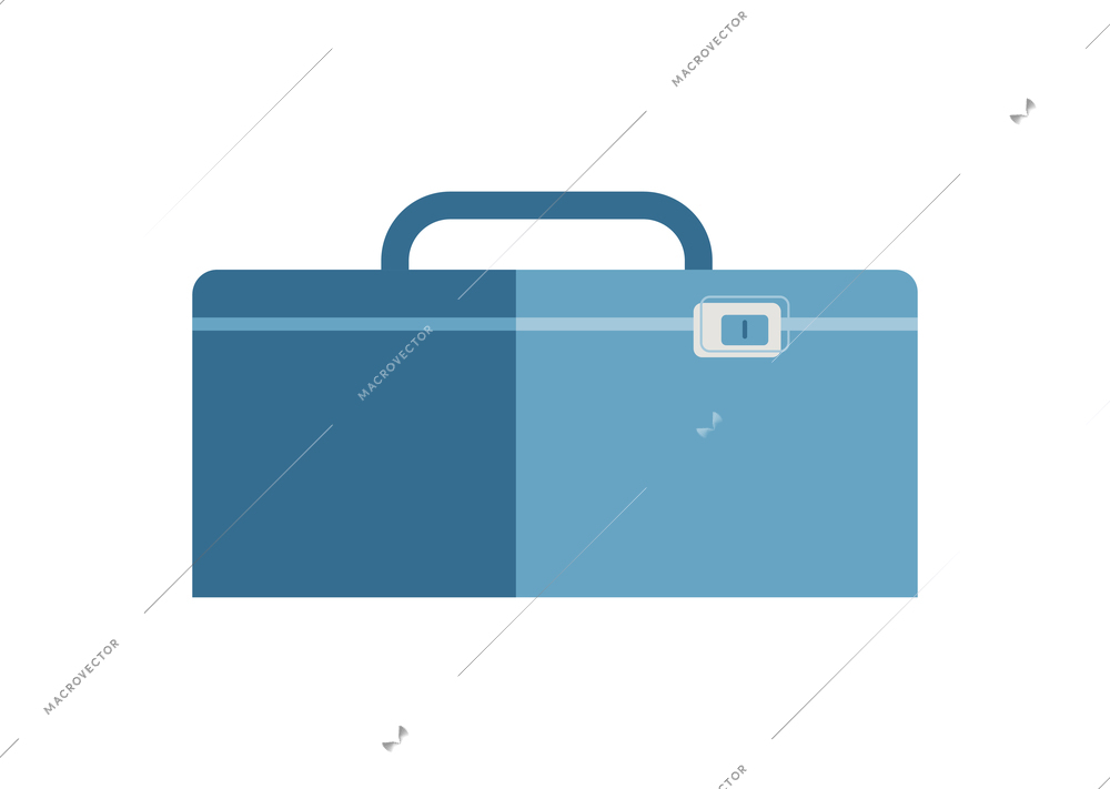 Blue color tool kit ion white background flat vector illustration