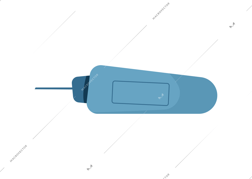 Flat single blue drill on white background vector illustration