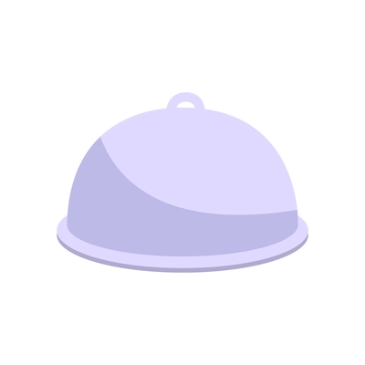 White cloche for serving dish in restaurant flat vector illustration