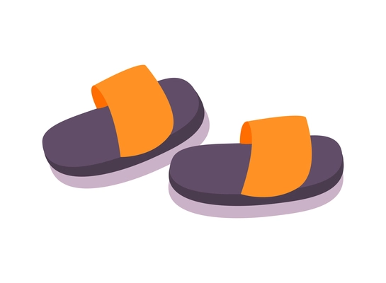 Summer beach slippers on white background flat vector illustration