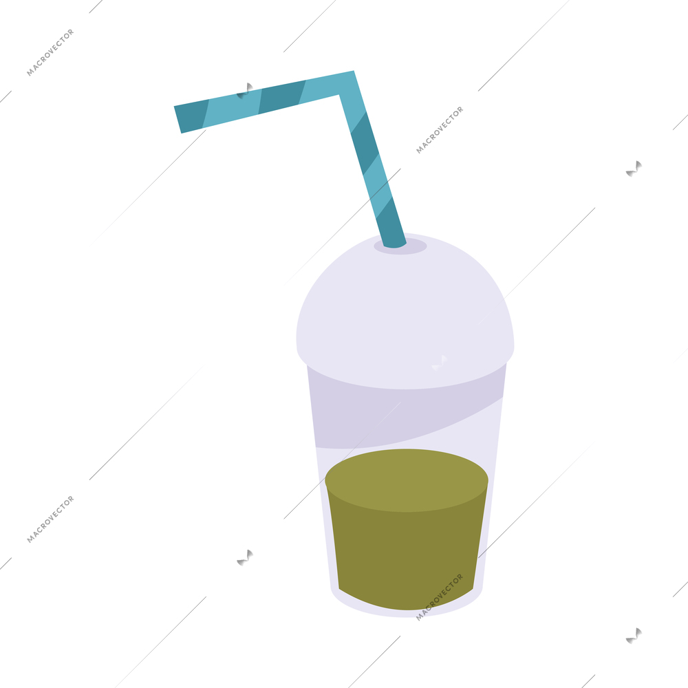 Hotel flat icon with cocktail in plastic glass vector illustration