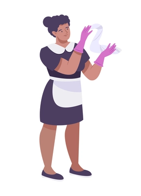 Woman in uniform from cleaning service flat vector illustration