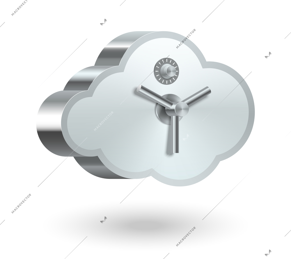 Cloud technology security isolated icon vector illustration