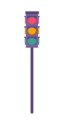 Flat colored traffic lights icon on white background vector illustration