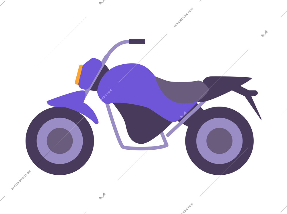 Flat motorbike in blue color on white background vector illustration