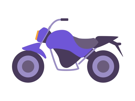 Flat motorbike in blue color on white background vector illustration