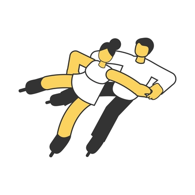 Couple participating in figure skating competition 3d isometric vector illustration