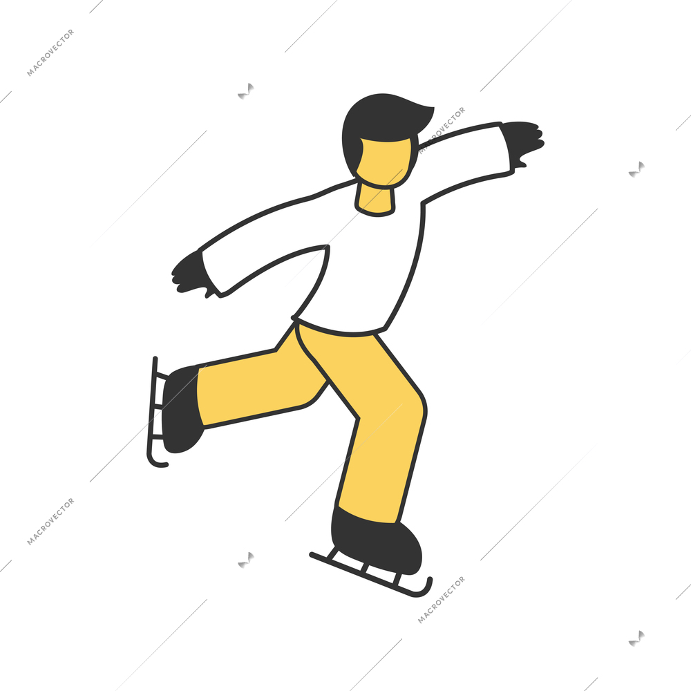 Man taking part in skating competition 3d isometric vector illustration