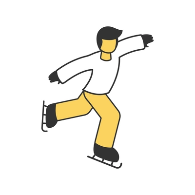 Man taking part in skating competition 3d isometric vector illustration