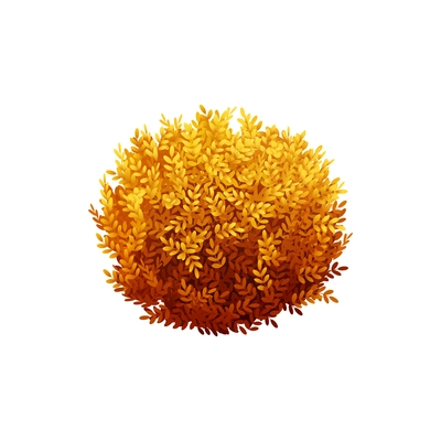 Realistic small autumn bush on white background vector illustration