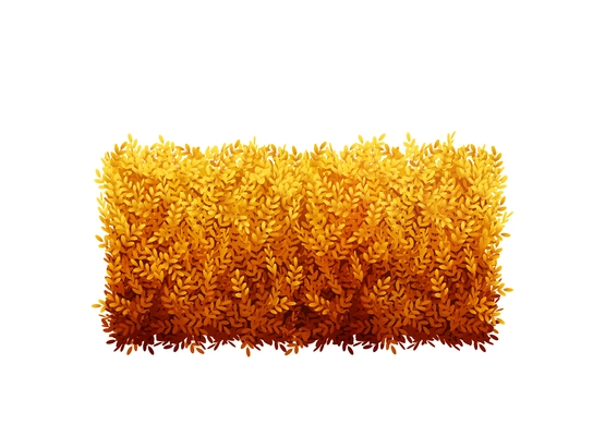 Realistic garden bush with orange leaves vector illustration