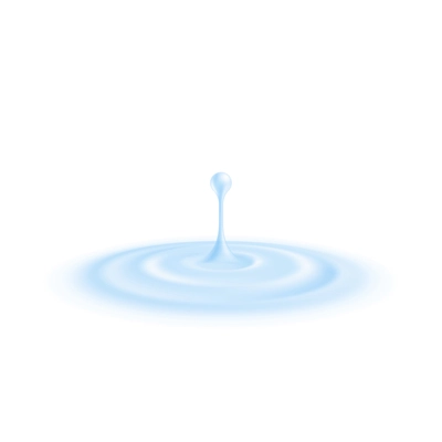 Water drop and ripple on surface realistic vector illustration