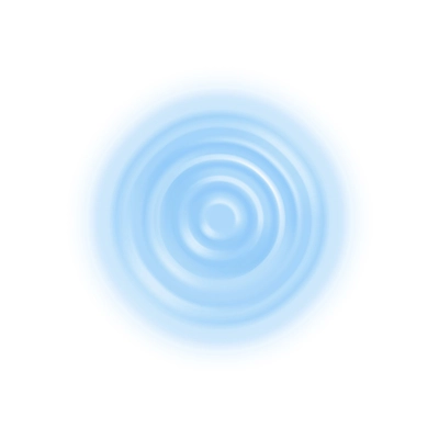 Realistic top view water ripple on white background vector illustration